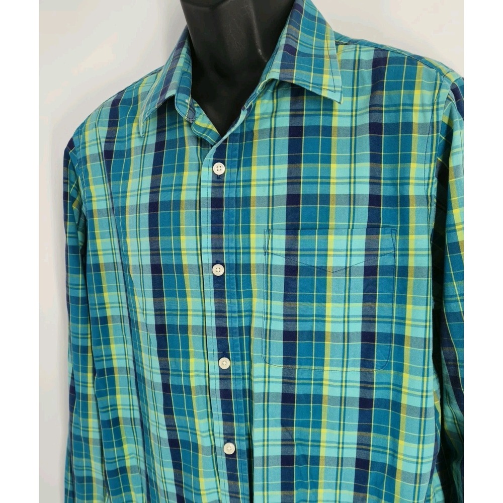 Banana Republic Men's Size Medium Plaid Button Down Shirt‎ Vacation Casual